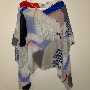 100% Silk Poncho